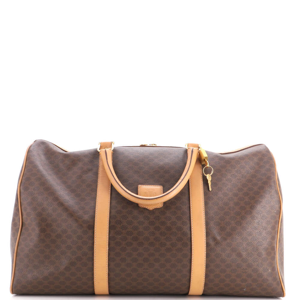 Celine Large Vintage Duffle Bag Macadam Coated Canvas
